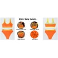 thumbnail image 4 of MOSHU High Waisted Womens Bikini Sets Sporty Two Piece Swimsuits for Women Color Block High Cut Bathing Suits, 4 of 6