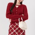 thumbnail image 2 of Suéter de cuello redondo hueco nuevo de otoño e invierno coreano, suéter de base de temperamento versátil, ropa interior, suéter de punto suelto, 2 of 5