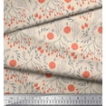 thumbnail image 2 of Soimoi White Cotton Voile Fabric Branch & Red Berries Fruits Print Fabric by the Yard 56 Inch Wide, 2 of 3