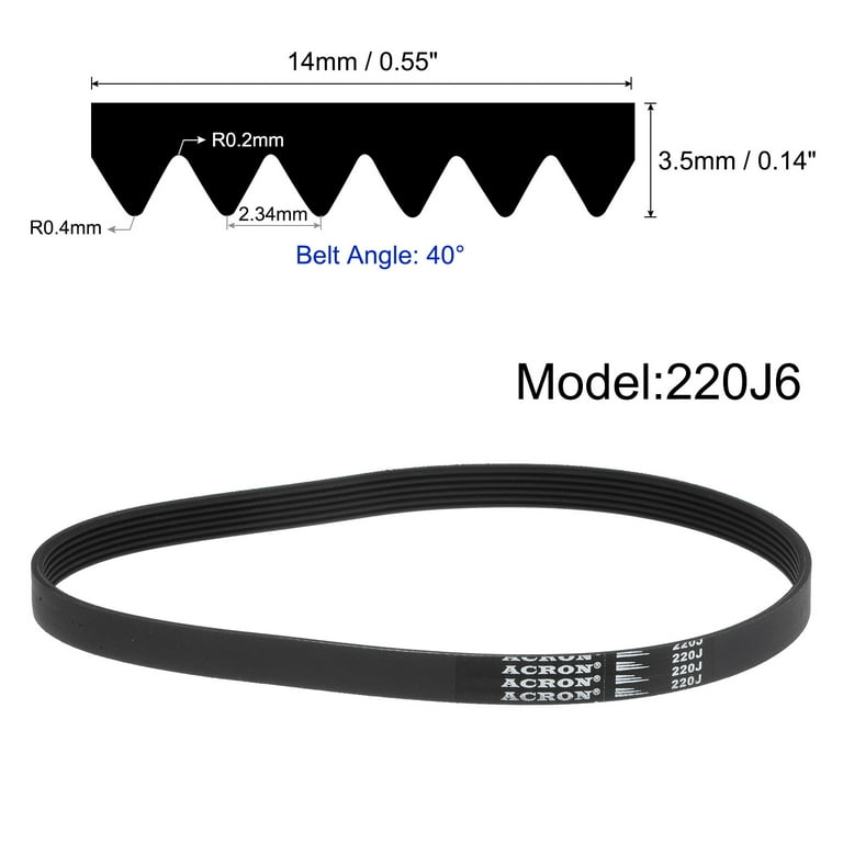 220J6 Rubber Poly V Belts, Ribs PJ V-Ribbed Belt 22