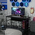 thumbnail image 2 of Giantex Computer Desk, PC Gaming Table w/Power Outlet & USB Ports for Home Office, Black, 2 of 6