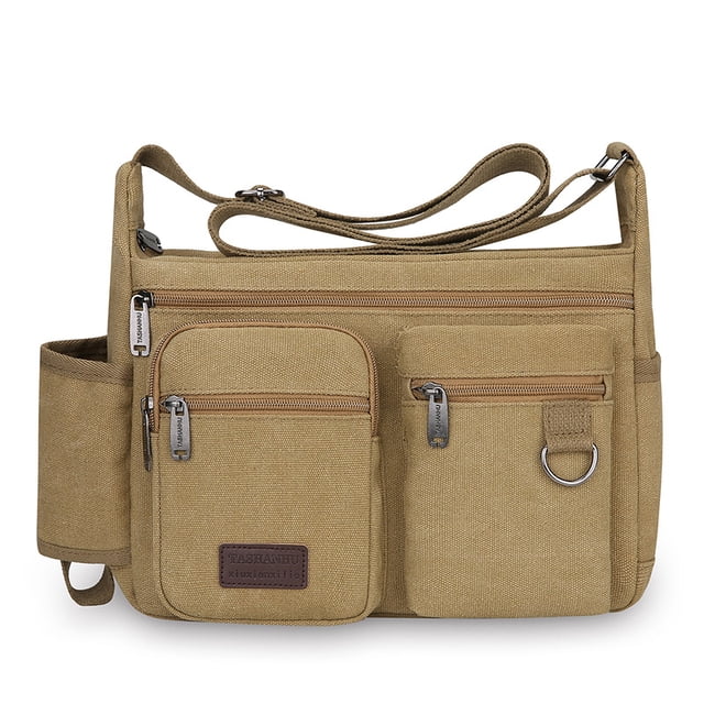 Bandolera de lona de gran capacidad para hombre de 30 x 11 x 21 cm