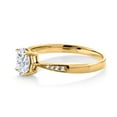 thumbnail image 4 of Gem Stone King 10K Yellow Gold Moissanite and Accent Diamond Engagement Ring for Women | 1.00 cttw | Gemstone Birthstone | Oval 7X5MM | Size 7, 4 of 5