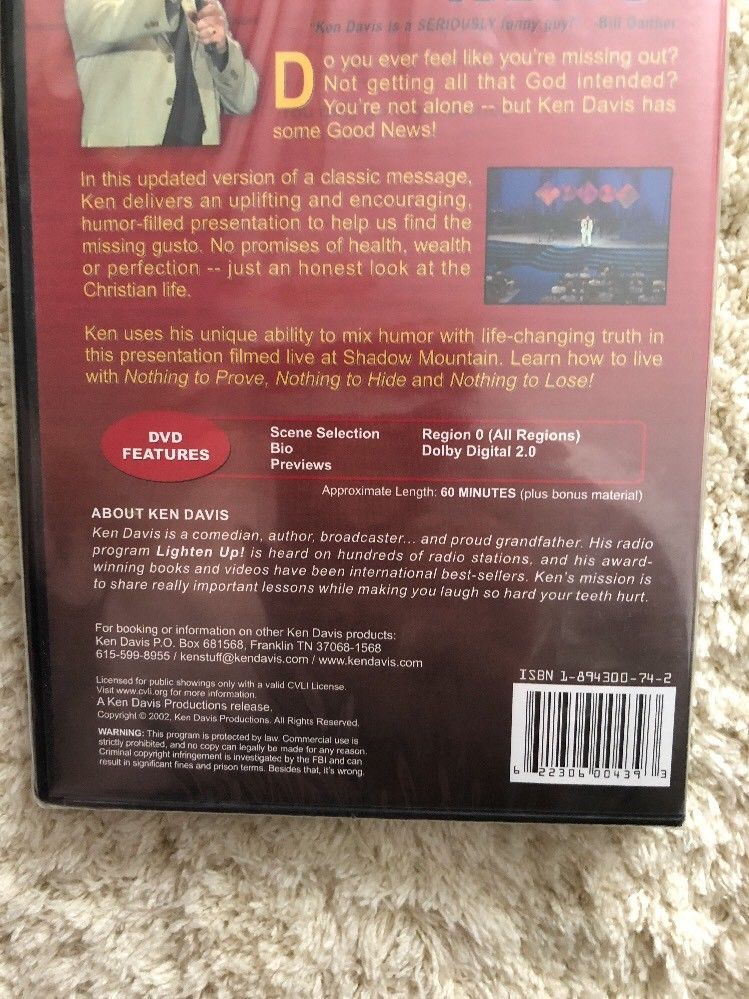 Ken Davis Live!Good News-Christian Stand-Up Comedy DVD 2002-RARE VINTAGE-SHIP24H