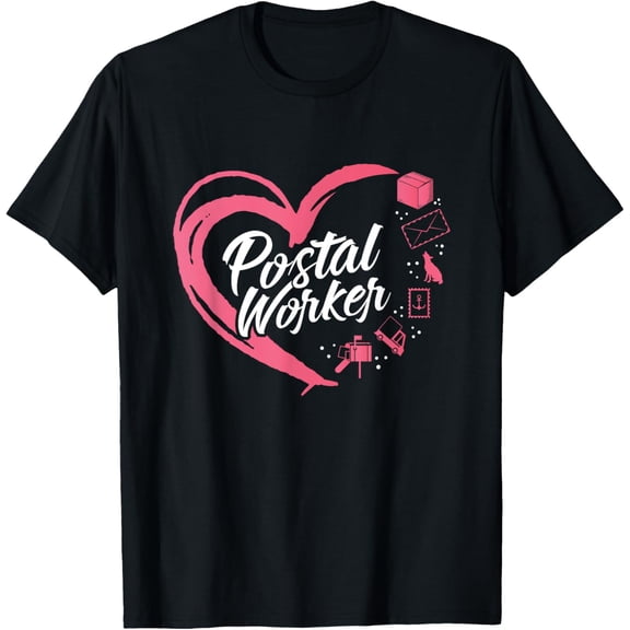 Mailman Postal Worker Appreciation Heart World Post Day T-Shirt100% cotton short-sleeved shirt for both men and women