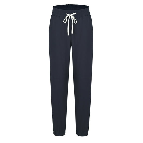High Waisted Pants for Women Casual Loose Fit Drawstring Tapered Pants Workout Sport Lounge Trousers with Pockets
