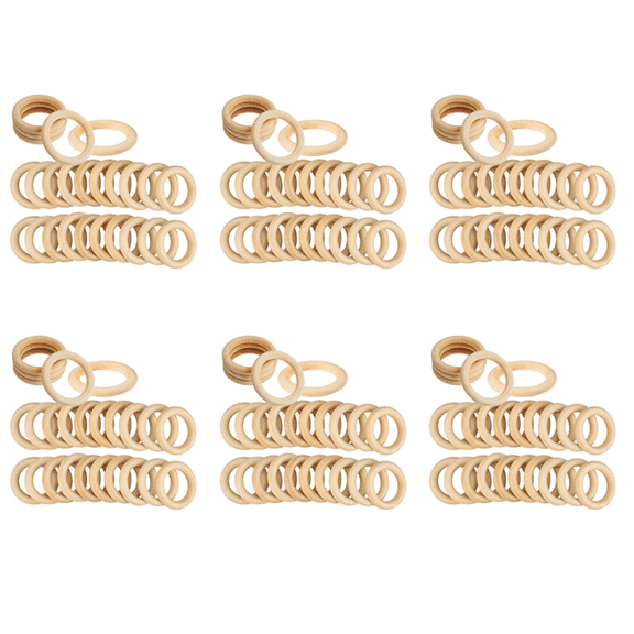 150 Pcs Natural Wood Rings 70mm Unfinished Macrame Wooden Ring Wood Circles for DIY Craft Ring Pendant Jewelry Making