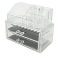 thumbnail image 2 of Caja de almacenaje para maquillaje transparente, caja de dos niveles, organizador de joyería y lápiz labial, soporte de exhibición, 2 of 5