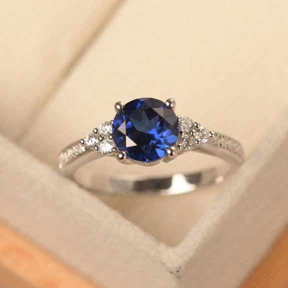 Natural Blue Sapphire 925 Sterling Silver Ring, Gift for Her, Engagemant Ring, Birthstone Rings for Women, Gift For Her