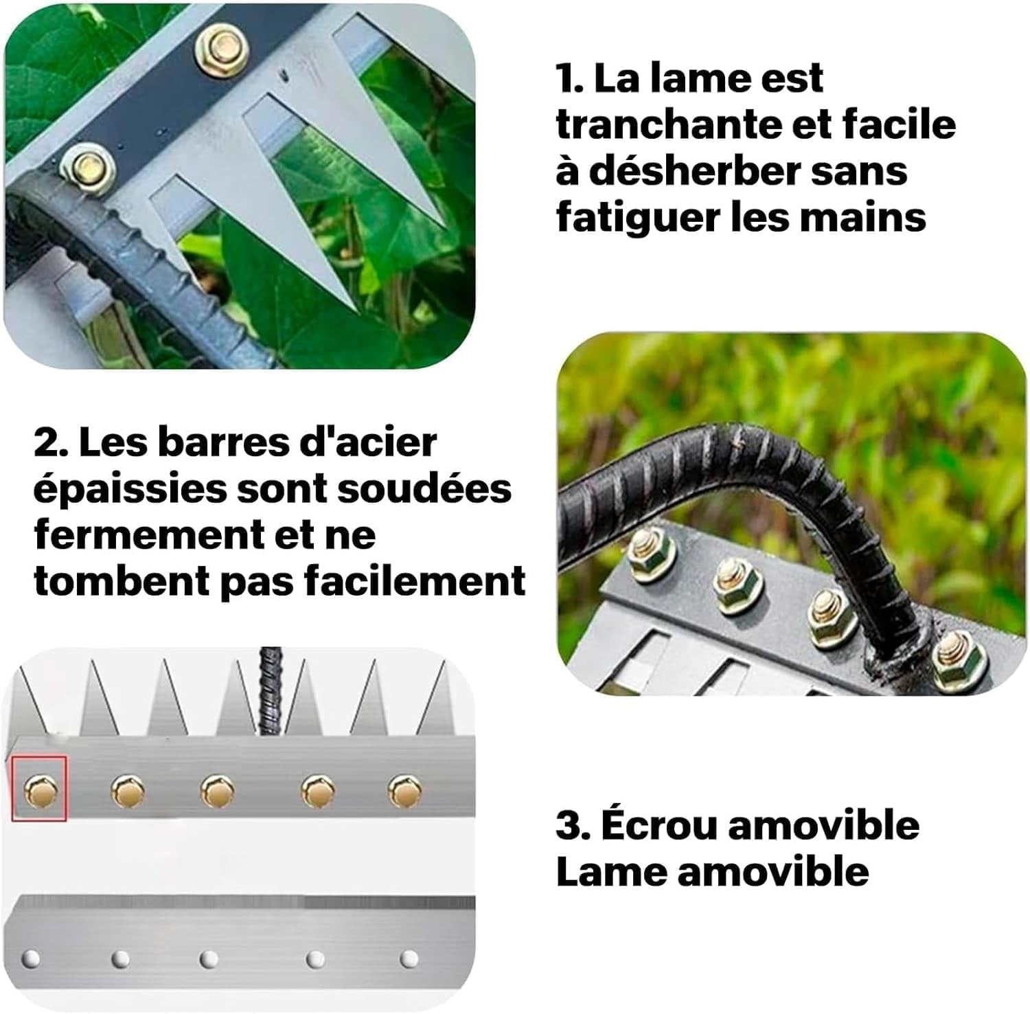 Iron Weeding Rake 2.0, 5/6/7/8 Teeth Carbon Steel Garden Weeding Rakes – Heavy Duty Weed Puller Tool for Lawn Yard Gardens Farm
