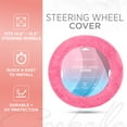 thumbnail image 3 of BDK Faux Fur Steering Wheel Cover for Women Wool Sheepskin Fluffy Fleece Warm and Cozy Comfort for Hands in Winter, Universal Fit for Steering Wheel Sizes 14.5 15 15.5 (Faux Fur - Pink), 3 of 7