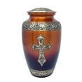 thumbnail image 2 of Blessings of Christ Sunset Gold Finish Cross Urn - Elegance Trinity Cross Urn - Religious Cremation Urn - Handcrafted Adult Religious Funeral Urn - Large Urn Deal with Free Bag (Sunset Gold), 2 of 2