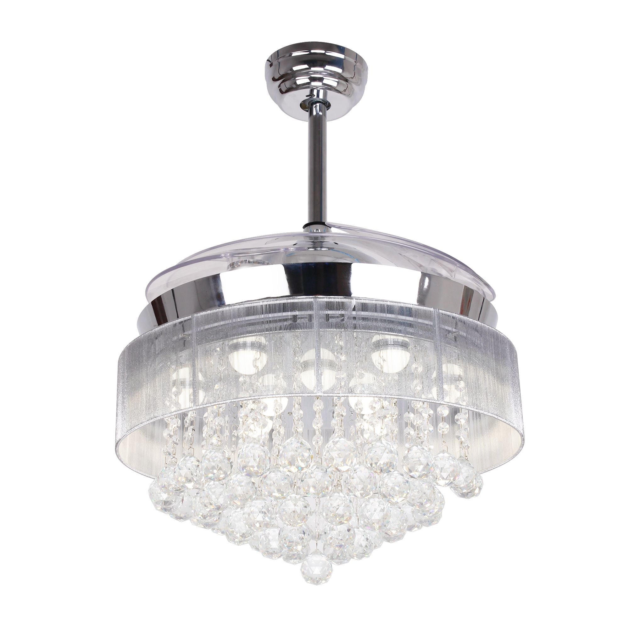 Parrot Uncle Crystal Ceiling Fan With Lights 46 Inch Crystal