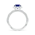 thumbnail image 2 of ANGARA Lab Grown 2 Ct Blue Sapphire Engagement Ring for Women in 14K White Gold (Size-9x7mm) | September Birthstone, Anniversary, Jewelry Gift for Women | Lab-Grown Blue Sapphire Ring, 2 of 8