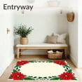 thumbnail image 3 of ODIKA 2'x3' Machine Washable Non-Slip Area Rug, Poinsettia Bloom Christmas Themed Floor High Traffic Rug with Pad, Red, 733030, 3 of 8