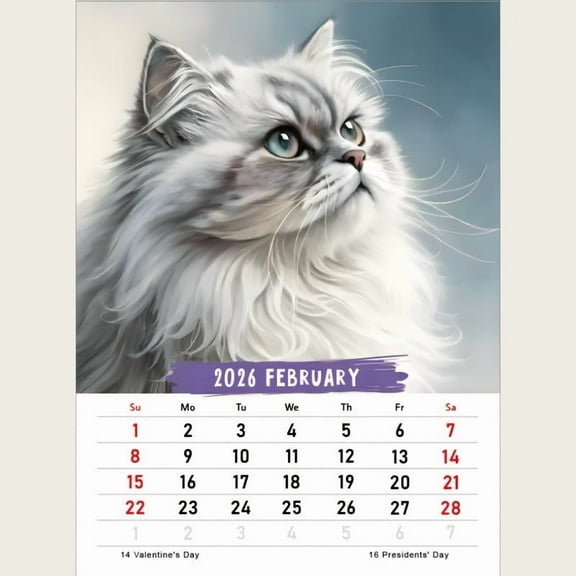 Calendar 2026 Wall Calendar Desk Calendar 2026 Cute Cats Calendar Looking Up Christmas Gift Wall Calendar Thick & Sturdy Paper for Calendar Organizing & Planning