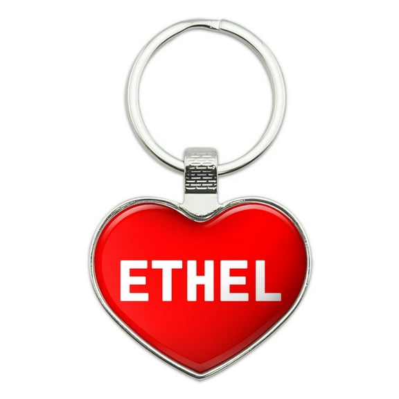 Ethel I Love Name Heart Metal Key Chain