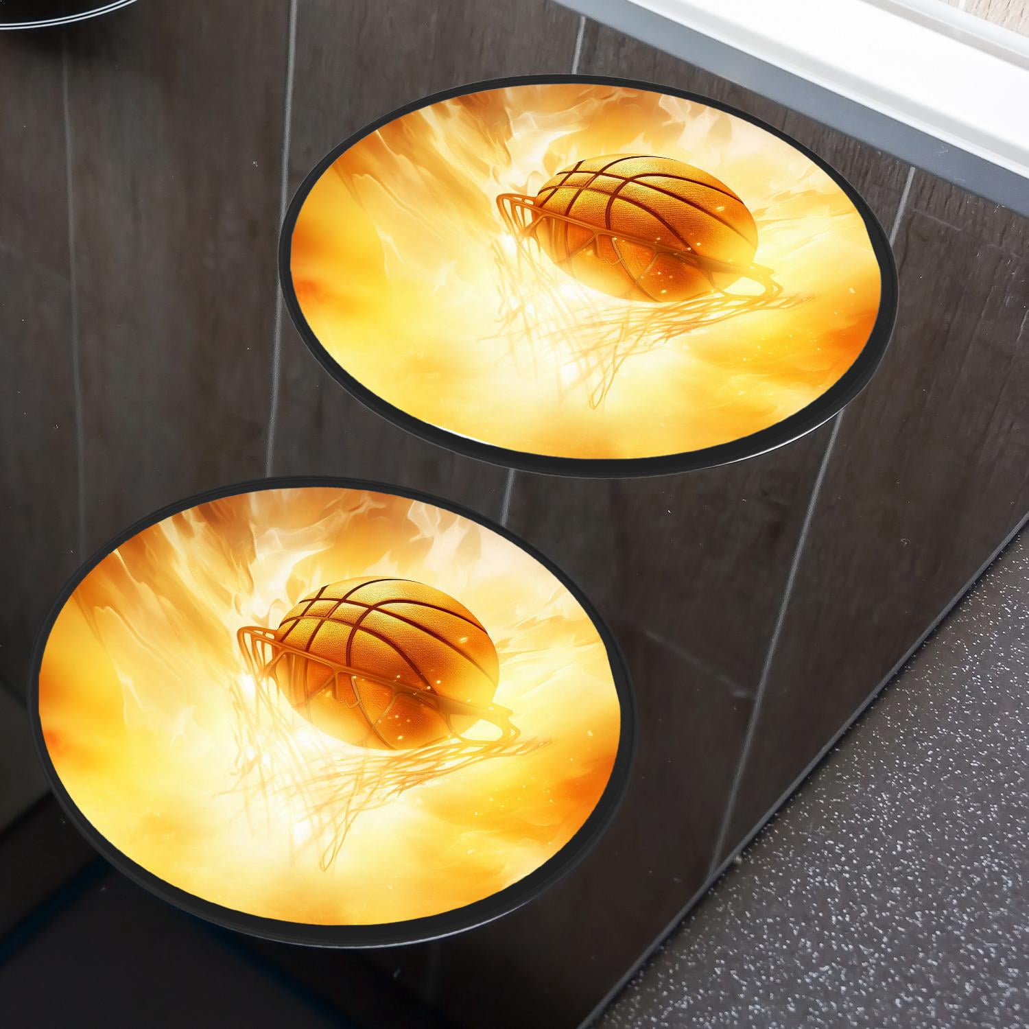 Round Stove Burner Covers 4 Pcs,Basketball Abstract Sport Design Round Electric Stove Burner Covers 8Inch And 10Inch