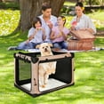 thumbnail image 2 of 26" Collapsible Dog Crate, Dog Travel Crate,Portable Dog Crate,4 Door Soft Dog Crate with Soft Mat, Pet Kennel for Medium Dogs, Indoor, Outdoor, Travel, Training (Beige), 2 of 9