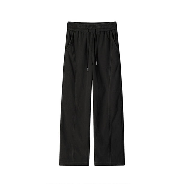 Ceisia Men Fashion Solid Color Corduroy Drawstring Pants All Season Casual Gift Elastic Waist Trousers