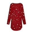 thumbnail image 4 of Fznquz White Blouses for Women Dressy Floral Long Sleeve Tunic Shirt Casual Red Plus Size Round Neck Women's Tee Shirts, 4 of 5