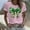 02 Pink, variant on YueHuiYing St Patrick's Day V Neck Shirts for Womens Irish Green Bow Graphic Tee Funny Heart Printed Short Sleeve Shirts Tops