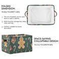 thumbnail image 2 of Yayeee Canvas Storage Basket with Handles for Shelves Fabric Bins Closet Organizer, Brown Christmas Gingerbread, 2 of 8