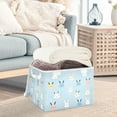 thumbnail image 3 of Yayeee Collapsible Cube Storage Bin with Lid Fabric Closet Decorative Basket with Handles, Blue Rabbits, 3 of 7