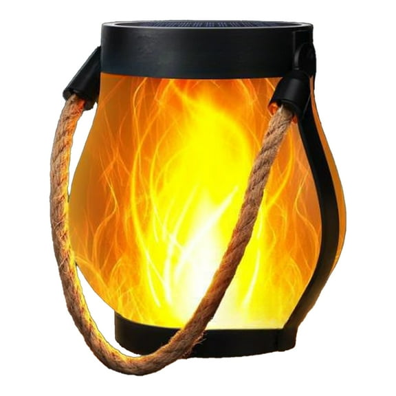 Jubilant  Solar Usb Charging Lantern Dancing Flame Lantern Solar Garden Light Waterproof Flickering Flame Effect Usb Solar Charging Outdoor Light for Porch Yard
