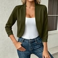 thumbnail image 3 of Agkizg Womens 3/4 Sleeve Knit Cardigan, Solid Color Open Front Fashion Sweater Jacket, Casual Everyday Lightweight Layering Outer Coat, 3 of 6