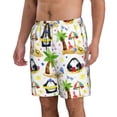 thumbnail image 2 of Kdxio Penguins On The Beach Pattern Mens Casual Shorts - Drawstring Summer Beach Sports Shorts for Men, 2 of 5