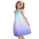 thumbnail image 3 of Girls Summer Sundress Summer Gradient Dress Sleeveless Casual Sundress with Ruffle Sleeves Soft and Breathable Fabric for Kids ,Sie:160, 3 of 8