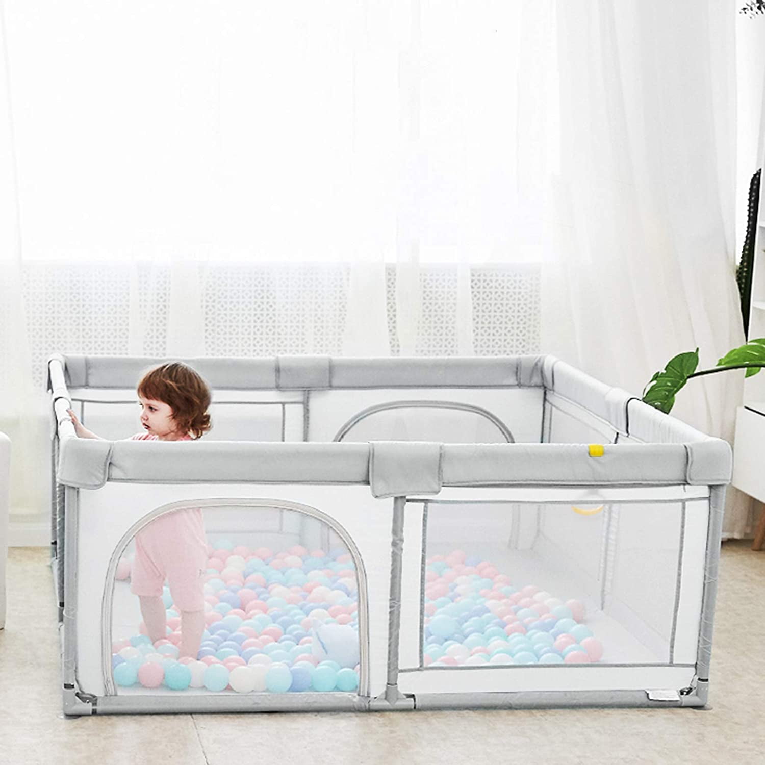 Anqidi Gray Baby Playpen Portable Foldable Kids Safety Play Fence