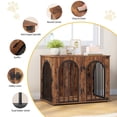 thumbnail image 3 of Hzuaneri Wooden Dog Crate Furniture, 31.5" Indoor Dog Kennel with Cushion, Dog Cage for Small Medium Dogs, Decorative Pet House Side End Table, Chew-Resistant, Rustic Brown, 3 of 8