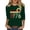 Green, variant on Womens 3/4 Length Sleeve Tees Crew Neck 1976 Graphic Print T Shirts Vintage Trendy Casual Pullover Tops (XL, Pink)