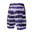 thumbnail image 5 of Men's Tie Dye Cargo Shorts With Multi-Pockets And Woven Belt Featuring Vintage Washed Effect For Summer Beach Hiking Streetwear Fashion Purple M, 5 of 5