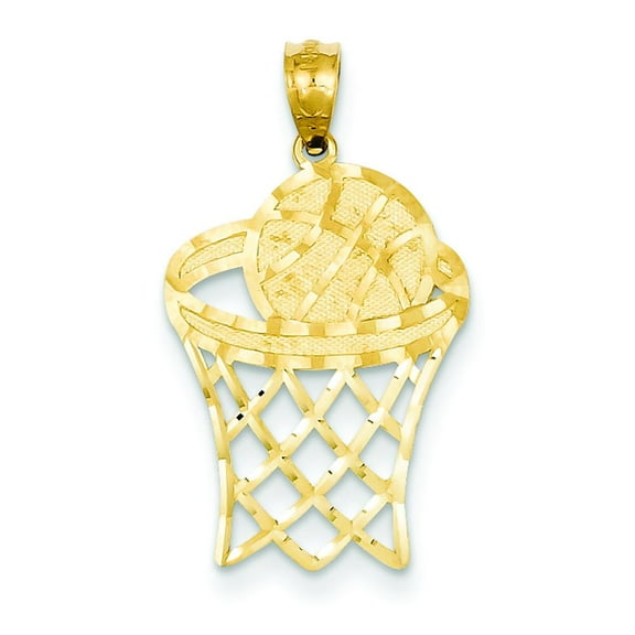 14K Gold Basketball Pendant Charm Jewelry 23 x 15 mm