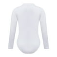 thumbnail image 2 of Aiihoo Kids Girls Fleece Gymnastics Leotards Long Sleeves Nude Undergarment Leotard Ballet Dance Dancewear White Mock Neck 15-16, 2 of 7