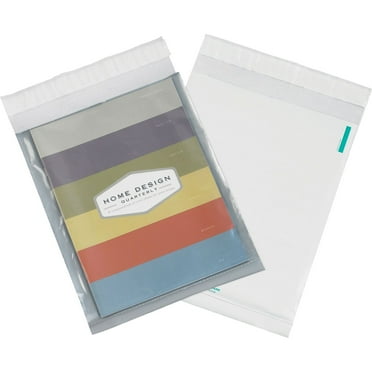 Box Partners Clear View Poly Mailers 9" x 12" Clear/White 100/Case CV912100PK