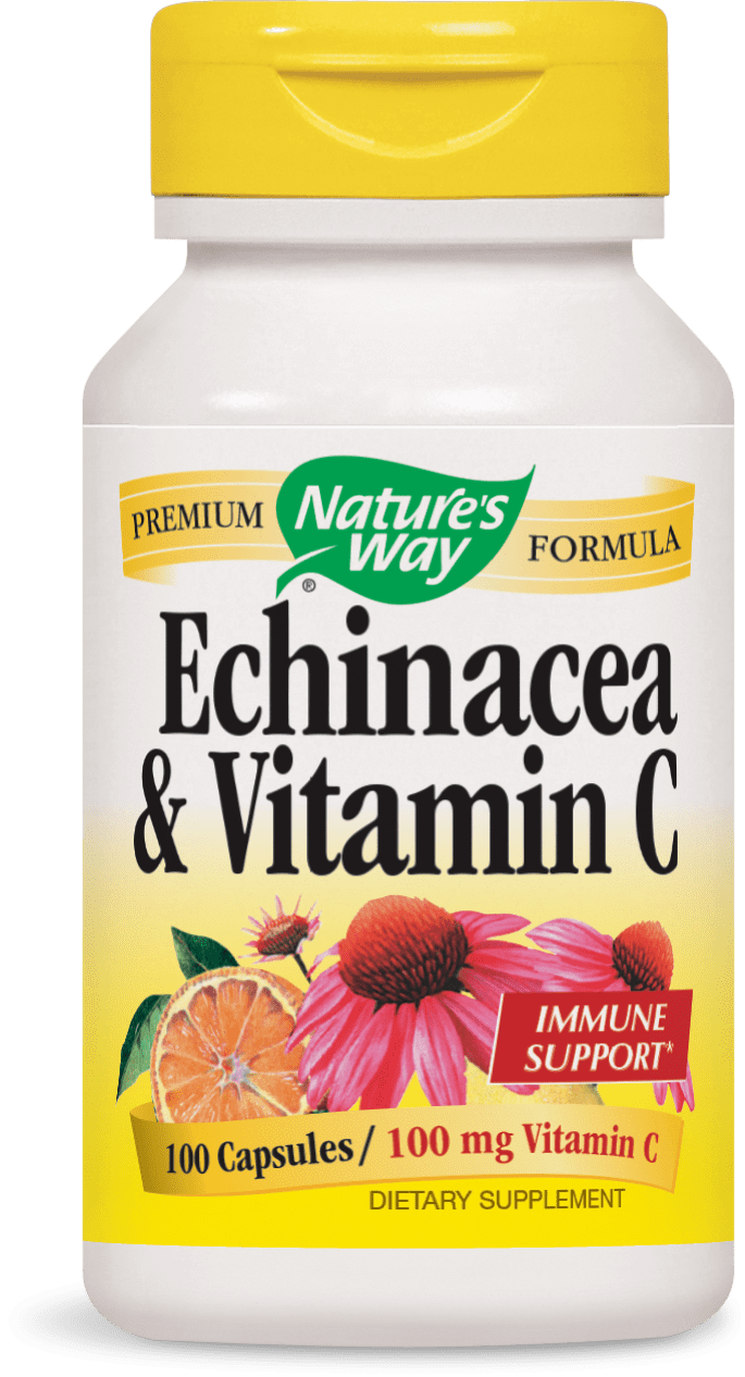 genezen crisis Afhaalmaaltijd Nature's Way Echinacea and Vitamin C 492 mg - 100 Capsules - Walmart.com