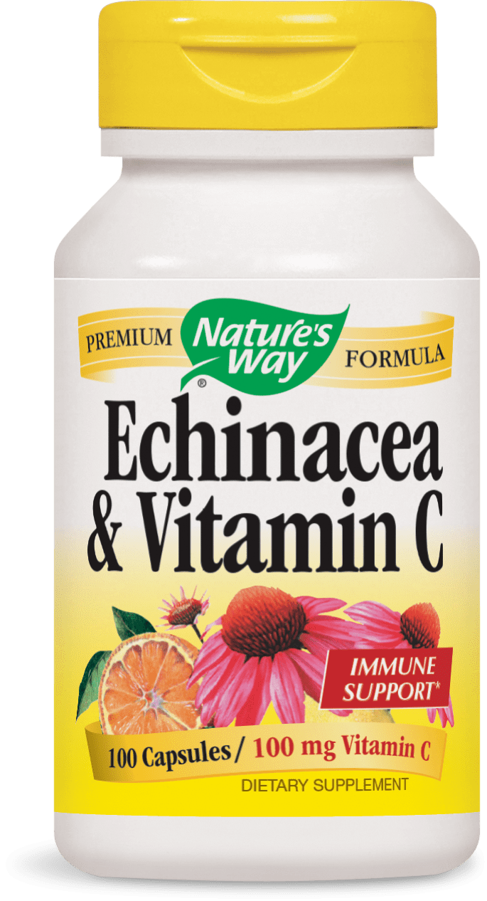 Nature's Way Echinacea and Vitamin C 492 mg 100 Capsules