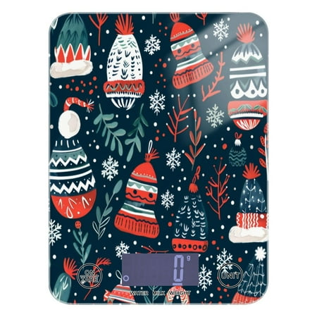 

Kitchen Electronic Scale Food Scale 7.68x5.71 inch Multifunctional Digital Kitchen Scale Tempered Glass Decorative Baking Cooking Meal Preparation Christmas Cartoon Hat