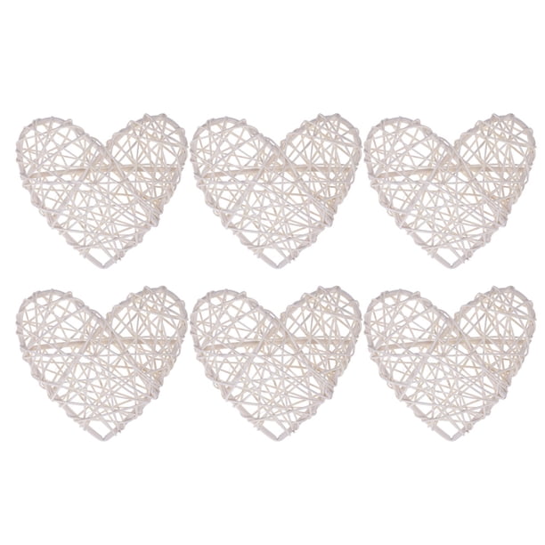 6pcs ratán en forma de corazón colgante de boda decoraciones de ratán creativos