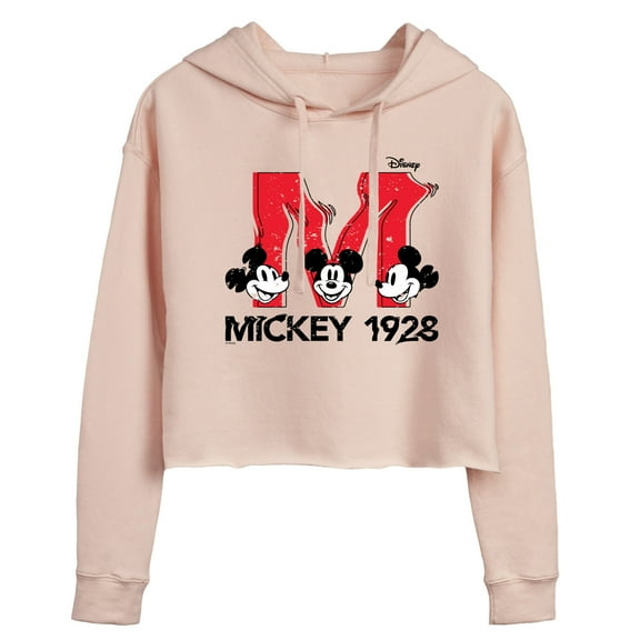Disney - Mickey & Friends - Mickey with Big M - Since 1928 - Juniors Cropped Pullover Hoodie