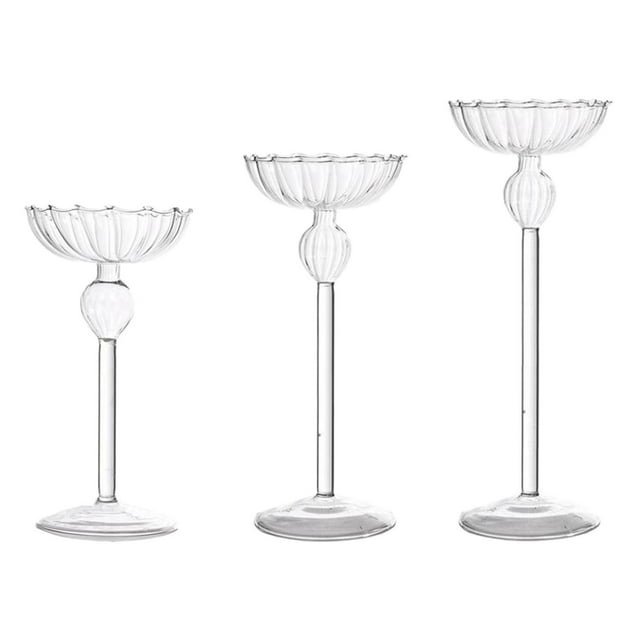3 candelabros de cristal para velas de té Retro, soporte para decoración de Hotel BLESIY Candelero