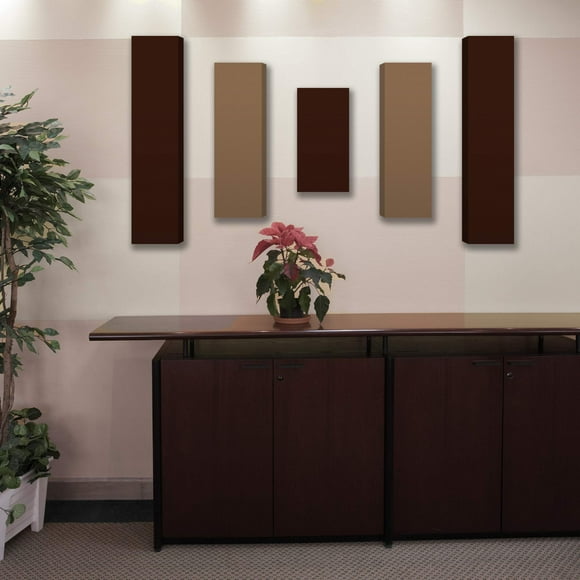 Panneau Acoustique DMD Shortwave Pack Mural : 5 Pcs 2)4x1 1)2x1- Kaki2, 2)3x1-Marron