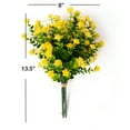 thumbnail image 2 of ELITELITE FLORAL 13" Artificial Boxwood Bouquet with Flower (Yellow), Plastic Faux Boxwood Gennery ( 5pc Tied with String) 8" Wide, 2 of 6