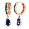 thumbnail image 1 of Galaxy Gold 14k Rose Gold Hoop Huggie Earrings with Sapphires, 1 of 2