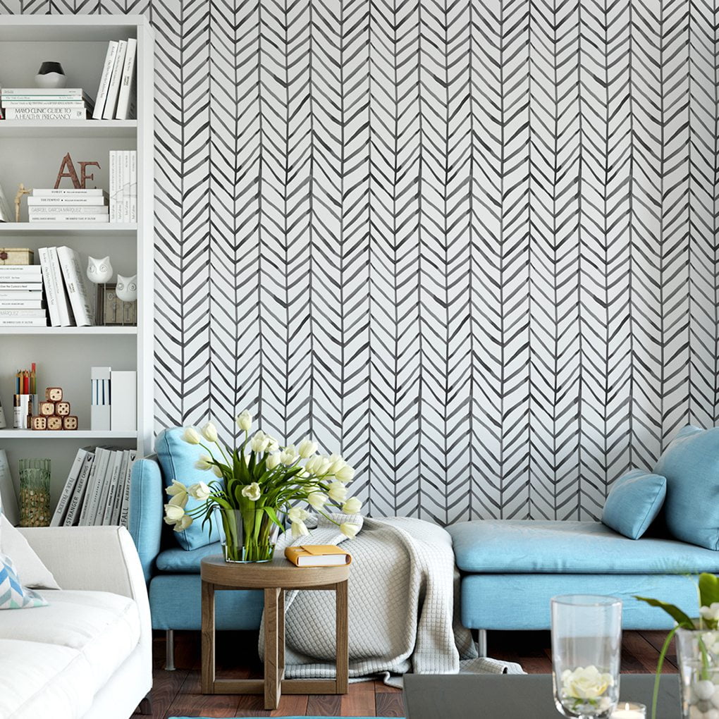 Arthome Black & White, Stripe Peel and Stick Self-Adhesive Wallpaper 17"x120"