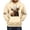 Beige, variant on Men's Autumn Winter Hooded Sweatshirt Cattle Print Long Sleeve Comfortable Casual Pullover Top for Cool Weather
